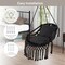 Black Hammock Chair with Comfortable Cushions and Durable Rope Indoor/Outdoor